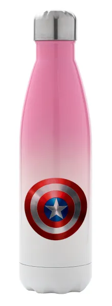Captain America — Metal mug thermos Pink/White (Stainless steel), double wall, 500ml