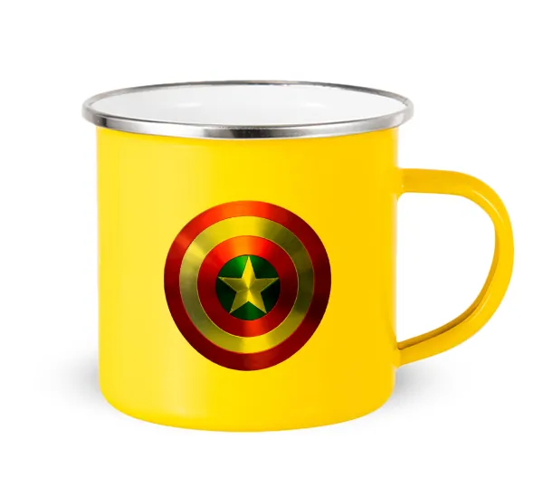 Captain America — Yellow Enamel Metallic Cup 360ml