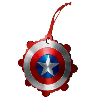 Captain America, Στολίδι Χριστουγεννιάτικο στολίδι snowflake ξύλινο 7.5cm