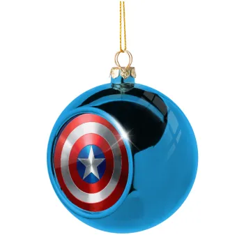 Captain America, Στολίδι Χριστουγεννιάτικη μπάλα δένδρου Μπλε 8cm