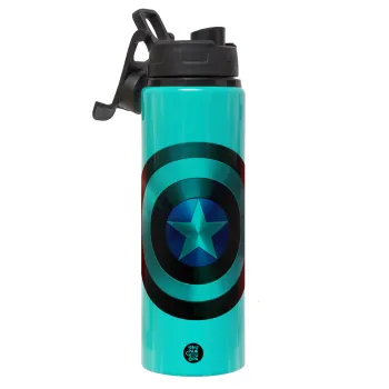 Captain America, Μεταλλικό παγούρι νερού με καπάκι ασφαλείας, αλουμινίου 850ml