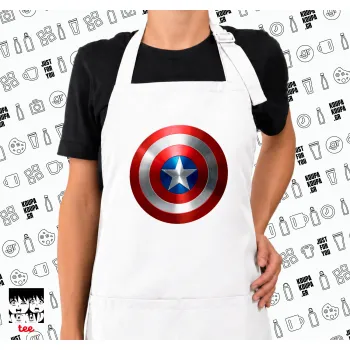 Captain America, Ποδιά μακριά Σεφ ολόσωμη με τσέπες white (ΕΝΗΛΙΚΩΝ)