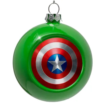 Captain America, Στολίδι Χριστουγεννιάτικη μπάλα δένδρου Πράσινο 8cm