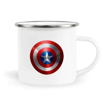 Captain America, Metallic enamel cup white 360ml