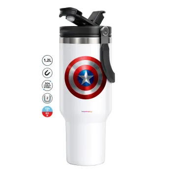 Captain America, Mega Tumbler με καπάκι, διπλού τοιχώματος (θερμό) 1,2L