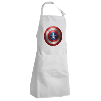 Captain America, Adult Chef Apron (with sliders and 2 pockets)