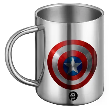Captain America, Ανοξείδωτη Μεταλλική Κούπα 450ml - Διπλού Τοιχώματος