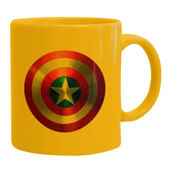 Captain America, Κούπα, κεραμική κίτρινη, 330ml