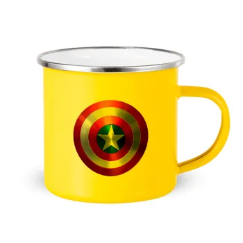 Captain America, Yellow Enamel Metallic Cup 360ml