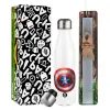 Easter candle, metallic white thermos bottle (500ml) & aromatic flat candle (30cm) (GRAY)