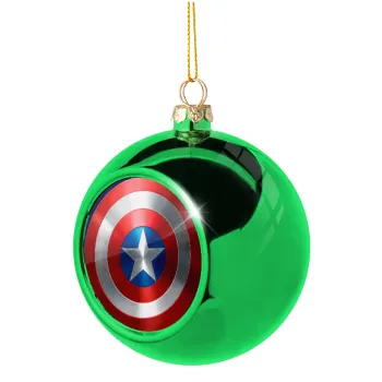 Captain America, Στολίδι Χριστουγεννιάτικη μπάλα δένδρου Πράσινη 8cm