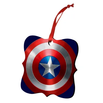 Captain America, Christmas ornament polygon wooden 7.5cm