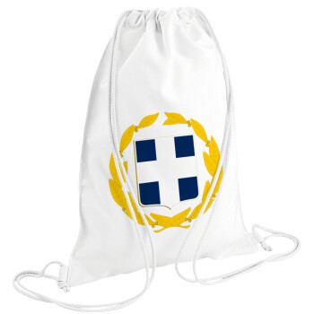 Hellas Εθνόσημο, Τσάντα πλάτης πουγκί GYMBAG λευκή (28x40cm)