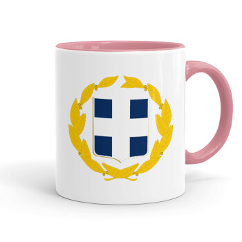 Hellas Εθνόσημο, Mug colored pink, ceramic, 330ml