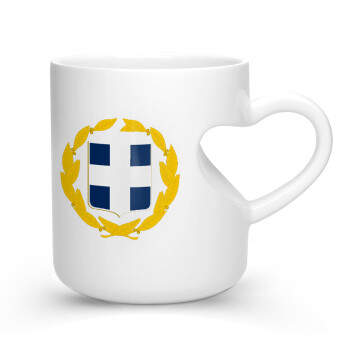 Hellas Εθνόσημο, Κούπα καρδιά λευκή, κεραμική, 330ml