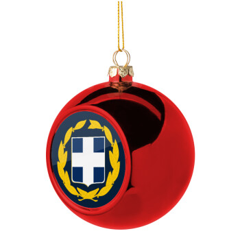 Hellas Εθνόσημο, Χριστουγεννιάτικη μπάλα δένδρου Κόκκινη 8cm