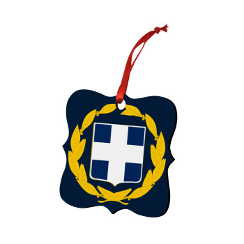 Hellas Εθνόσημο, Christmas ornament polygon wooden 7.5cm