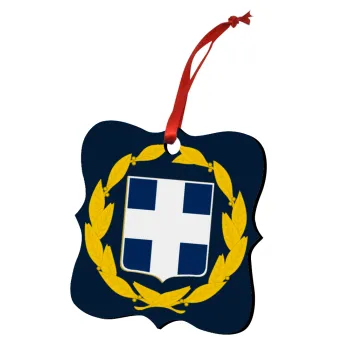 Hellas Εθνόσημο, Christmas ornament polygon wooden 7.5cm