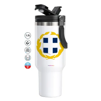 Hellas Εθνόσημο, Mega Travel Mug / Travel Mug, double walled (thermal) 1.2L