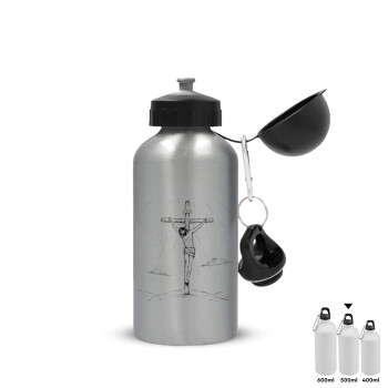 Jesus Christ , Metallic water jug, Silver, aluminum 500ml