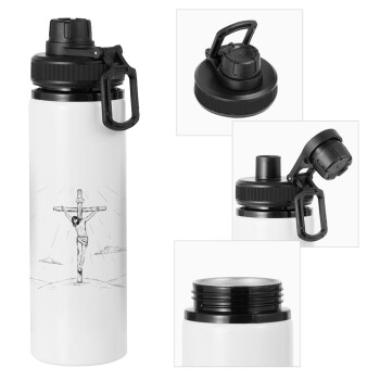 Jesus Christ , Metal water bottle with safety cap, aluminum 850ml