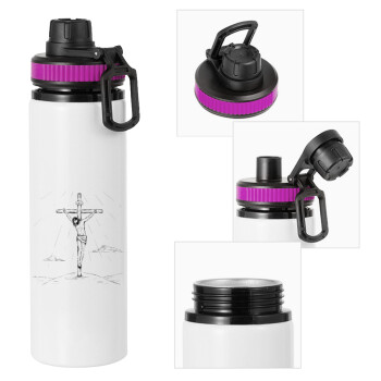 Jesus Christ , Metallic water bottle with safety lid, 850ml aluminum