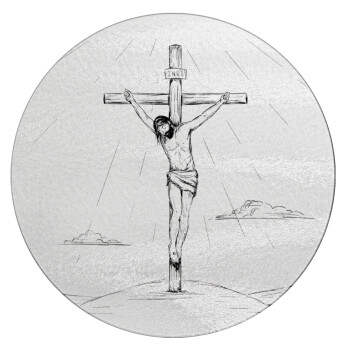Jesus Christ , Επιφάνεια κοπής γυάλινη στρογγυλή (30cm)