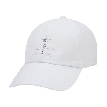 Jesus Christ , Καπέλο Ενηλίκων Baseball Λευκό 5-φύλλο (POLYESTER, ΕΝΗΛΙΚΩΝ, UNISEX, ONE SIZE)