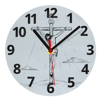 Jesus Christ , Ρολόι τοίχου γυάλινο (20cm)