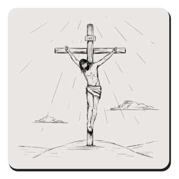 Jesus Christ , Τετράγωνο μαγνητάκι ξύλινο 9x9cm