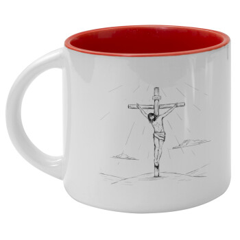 Jesus Christ , Κούπα κεραμική 400ml Λευκή/Κόκκινη
