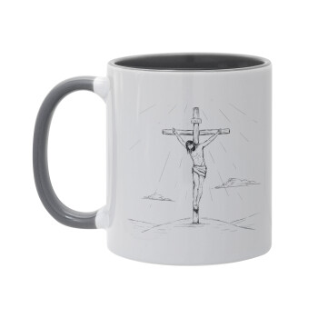 Jesus Christ , Mug colored grey, ceramic, 330ml