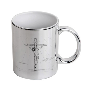 Jesus Christ , Mug ceramic, silver mirror, 330ml