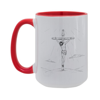 Jesus Christ , Κούπα Mega 15oz, κεραμική Κόκκινη, 450ml