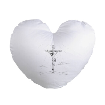 Jesus Christ , Μαξιλάρι καναπέ καρδιά 40x40cm περιέχεται το  γέμισμα