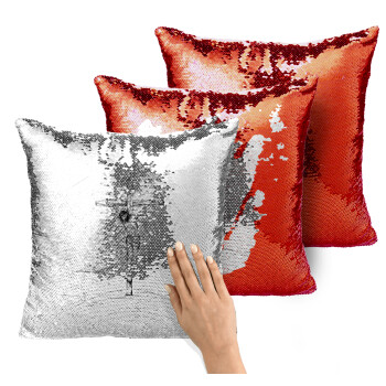 Jesus Christ , Μαξιλάρι καναπέ Μαγικό Κόκκινο με πούλιες 40x40cm περιέχεται το γέμισμα