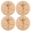 ΣΕΤ x4 Σουβέρ ξύλινα στρογγυλά plywood (9cm)
