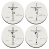 SET of 4 round wooden coasters (9cm)