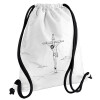 Backpack pouch GYMBAG white, with pocket (40x48cm) & thick cords