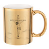 Mug ceramic, gold mirror, 330ml