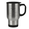 Stainless steel travel mug with lid, double wall 450ml