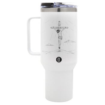 Jesus Christ , Mega Stainless steel Tumbler with lid, double wall 1,2L