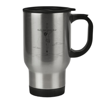 Jesus Christ , Stainless steel travel mug with lid, double wall 450ml