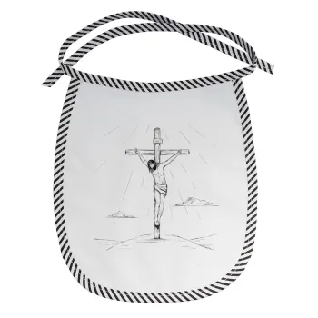 Jesus Christ , Σαλιάρα μωρού αλέκιαστη με κορδόνι Μαύρη
