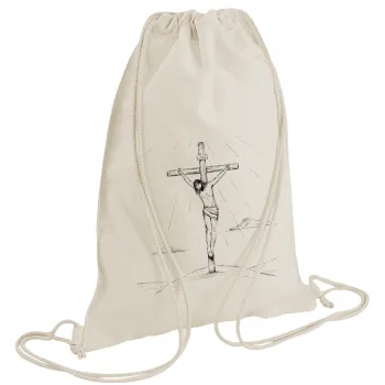 Jesus Christ , Τσάντα πλάτης πουγκί GYMBAG natural (28x40cm)