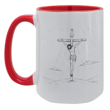 Jesus Christ , Κούπα Mega 15oz, κεραμική Κόκκινη, 450ml