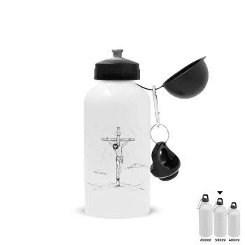 Jesus Christ , Metal water bottle, White, aluminum 500ml