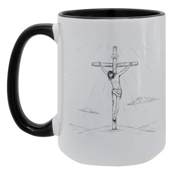Jesus Christ , Κούπα Mega 15oz, κεραμική Μαύρη, 450ml