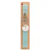 Easter Set, wooden keychain & aromatic flat Easter candle (30cm) (TURQUOISE)