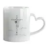 Mug heart handle, ceramic, 330ml
